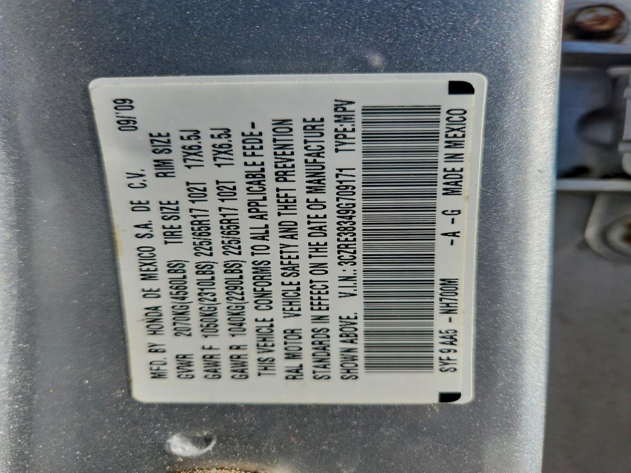 2009 HONDA CR-V LX photo 12