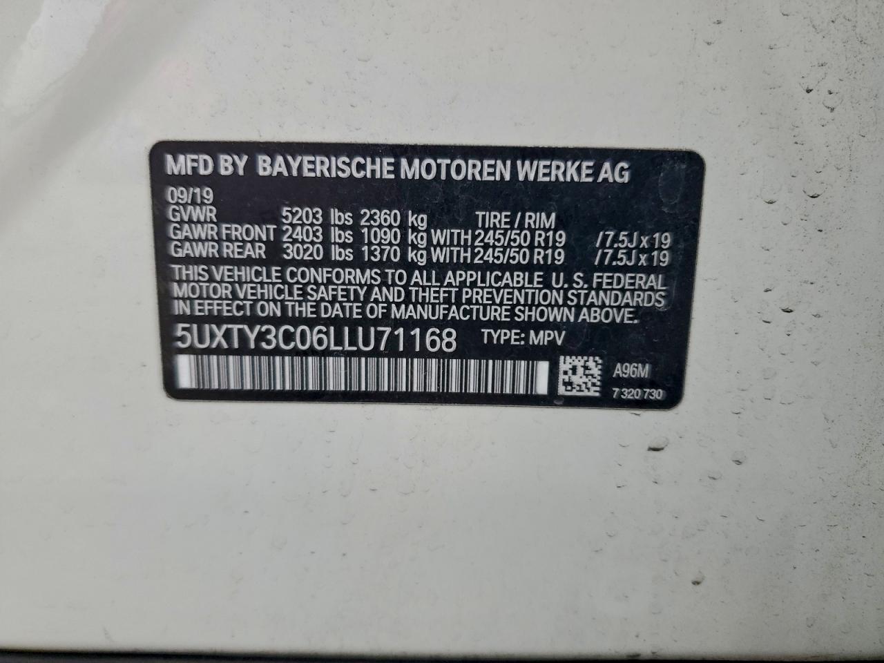 2020 BMW X3 SDRIVE30I photo 13