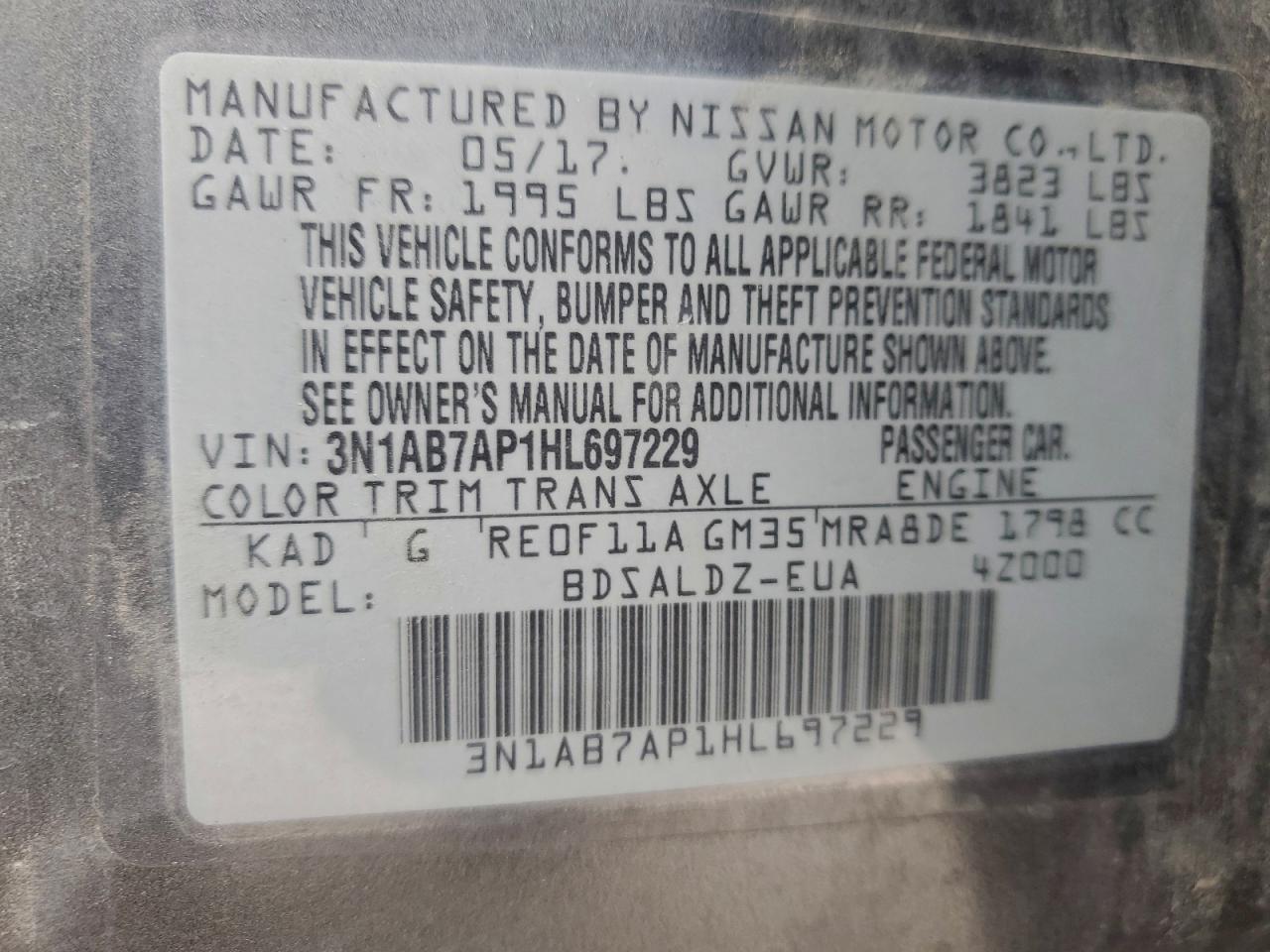 2017 NISSAN SENTRA S photo 12