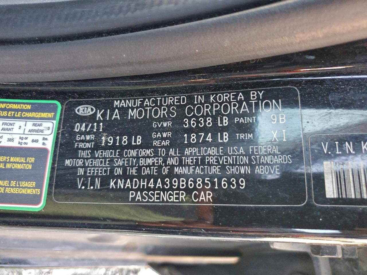 2011 KIA RIO BASE photo 13
