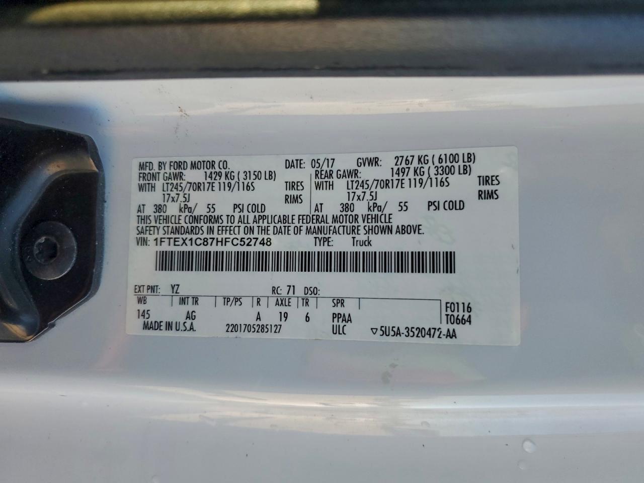 2017 FORD F150 SUPER CAB photo 13