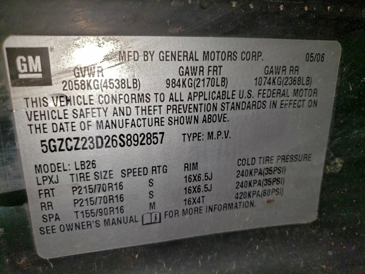 2006 SATURN VUE photo 13