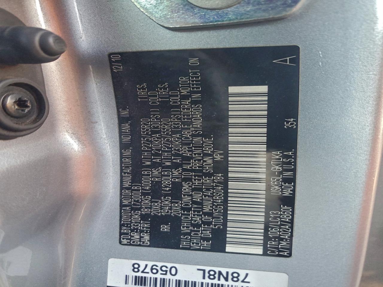 2011 TOYOTA SEQUOIA LIMITED photo 13