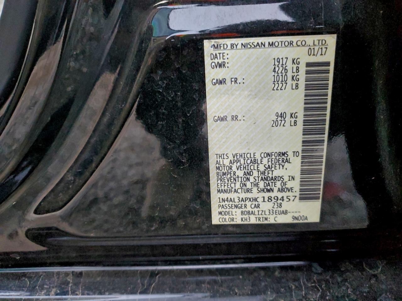 2017 NISSAN ALTIMA 2.5 photo 12