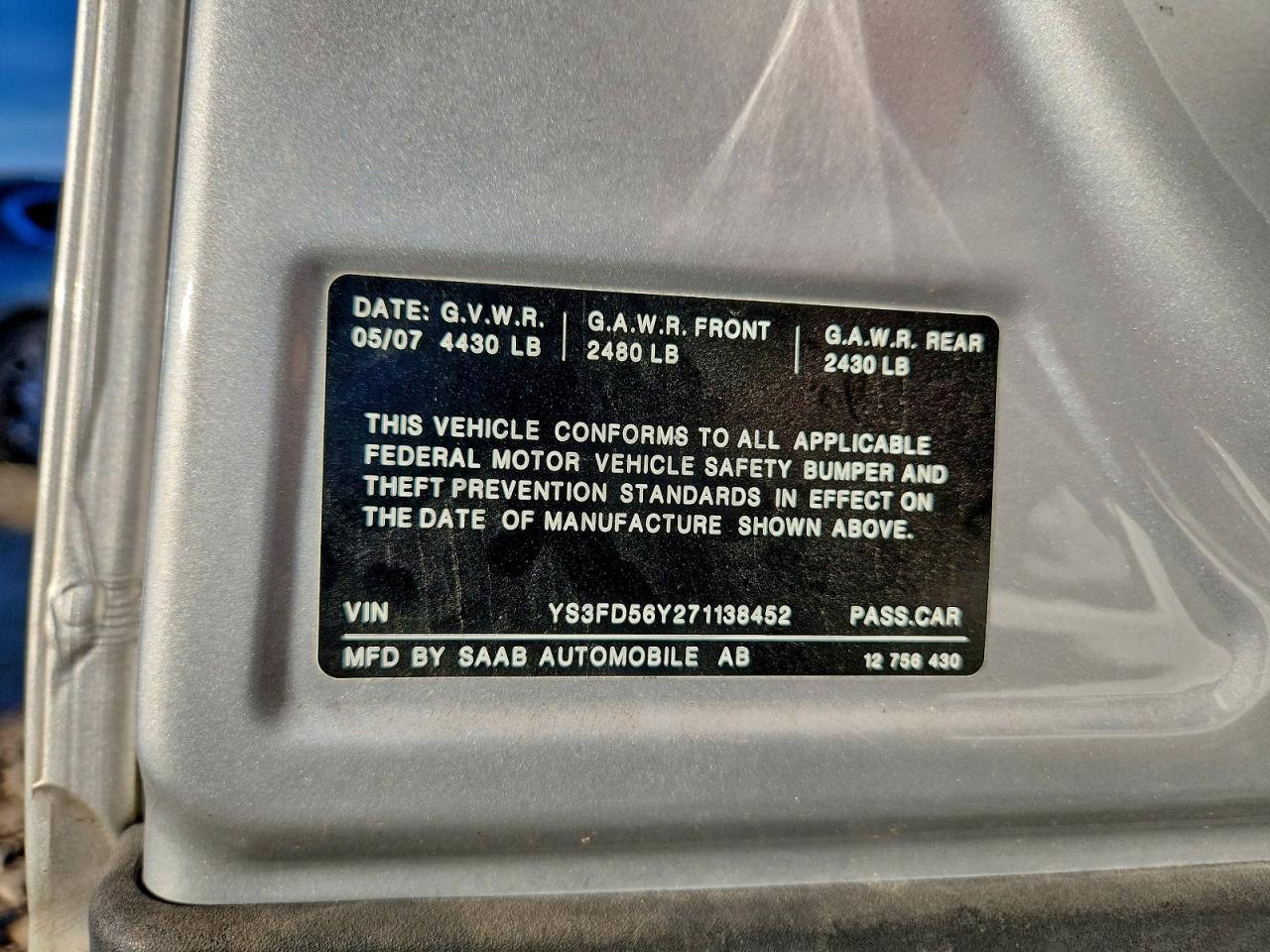 2007 SAAB 9-3 2.0T photo 12