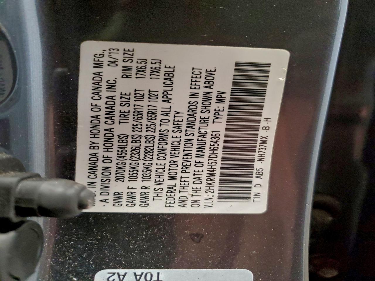 2013 HONDA CR-V EX photo 13