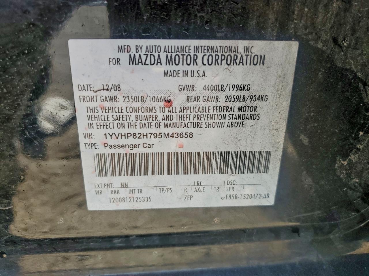 2009 MAZDA 6 I photo 12