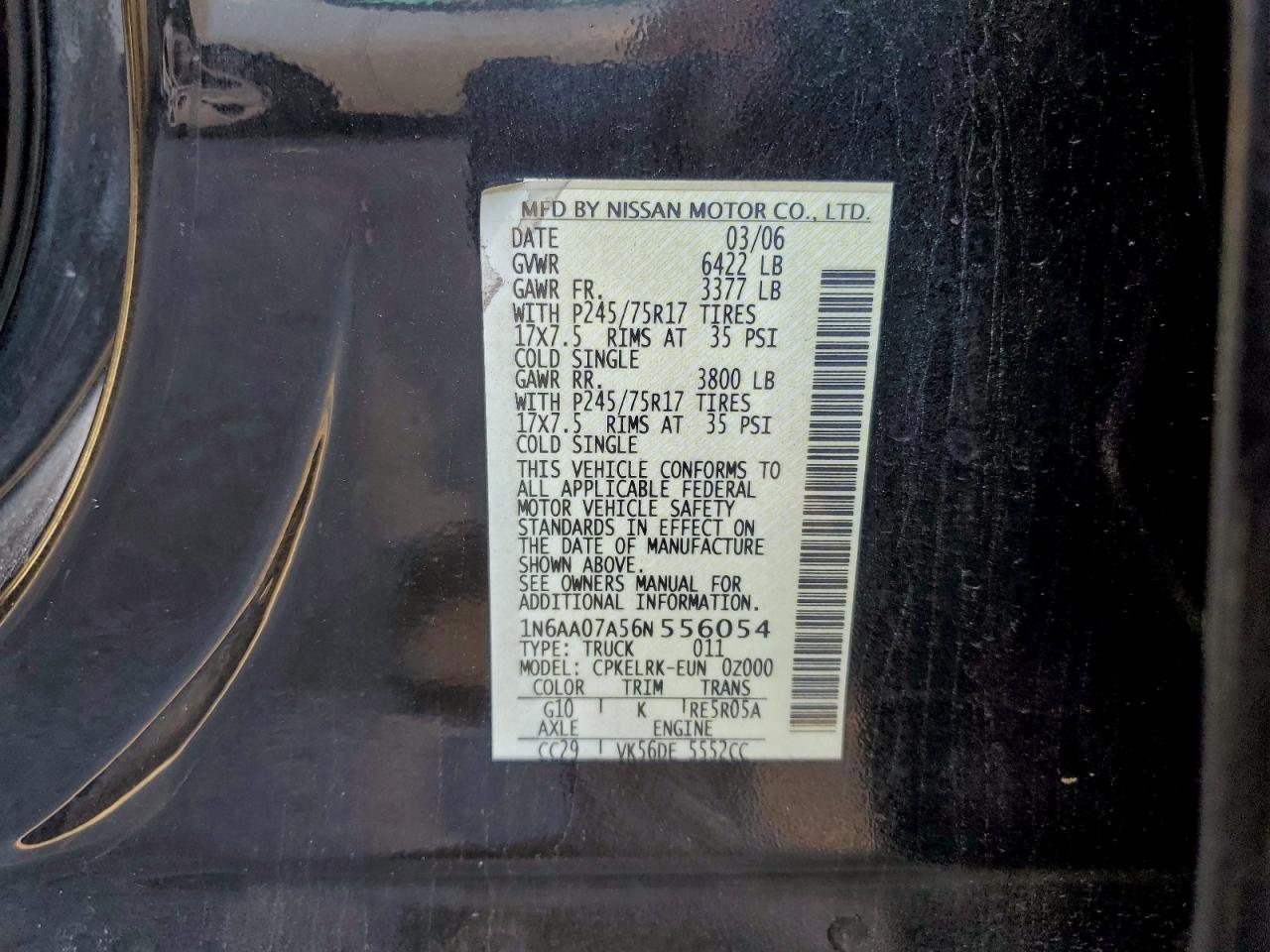 2006 NISSAN TITAN XE photo 12