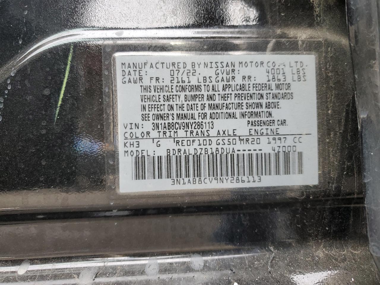 2022 NISSAN SENTRA SV photo 13