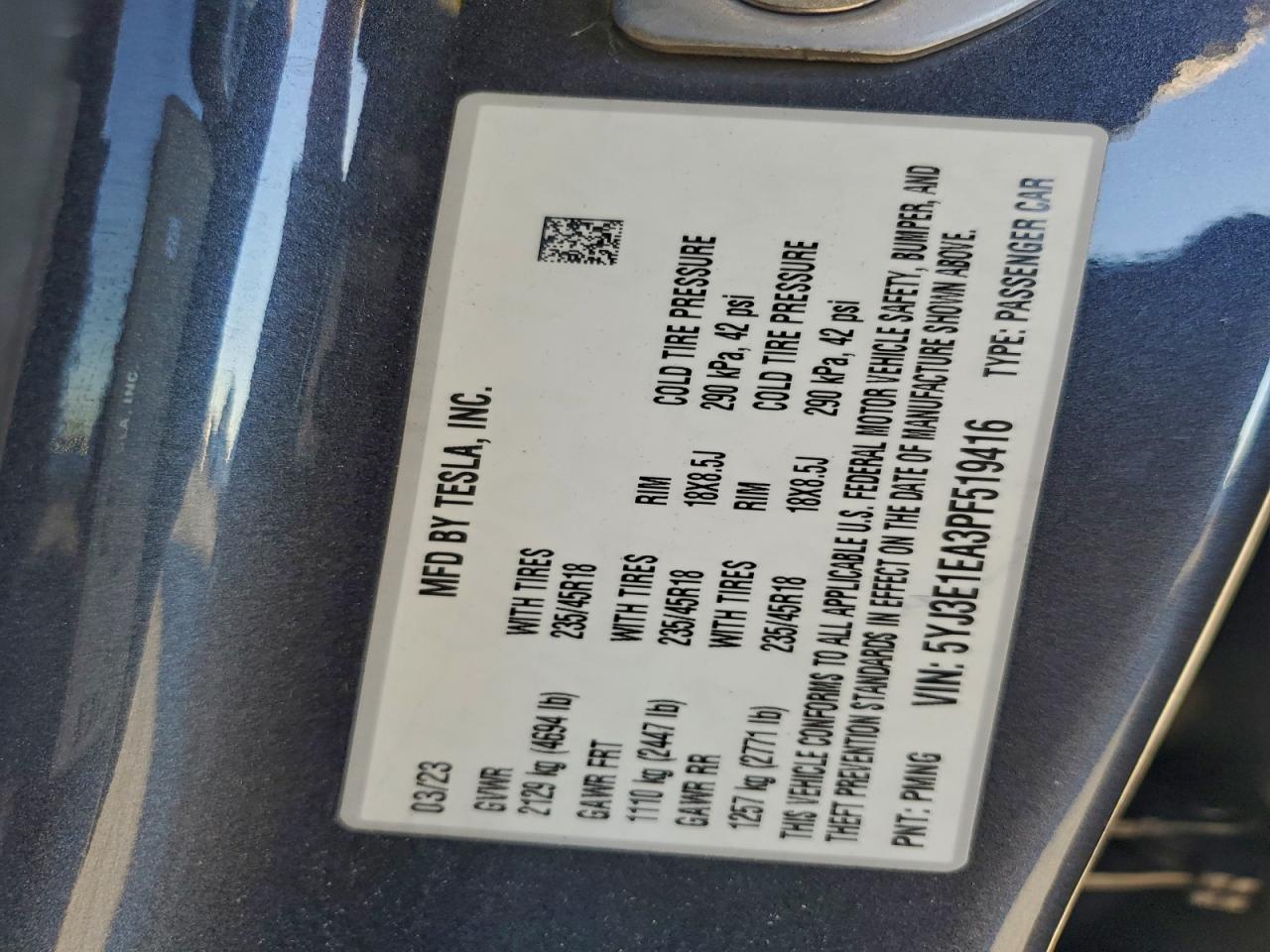 2023 TESLA MODEL 3 photo 12