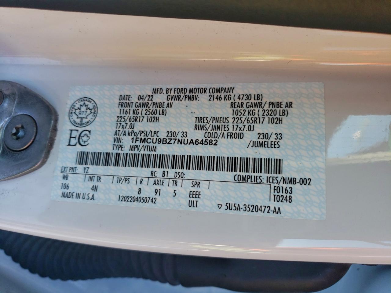 2022 FORD ESCAPE SE photo 13