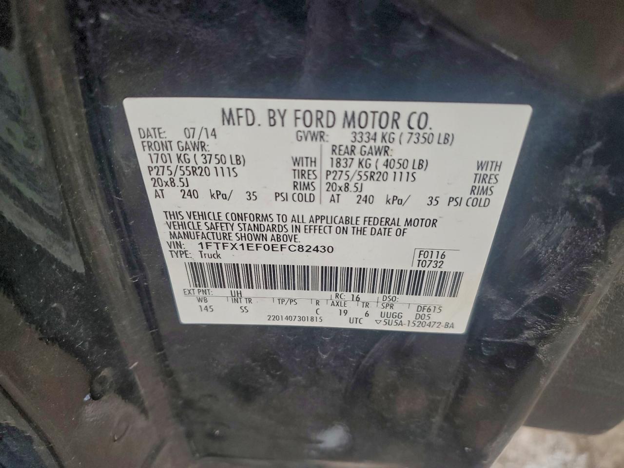 2014 FORD F150 SUPER CAB photo 12