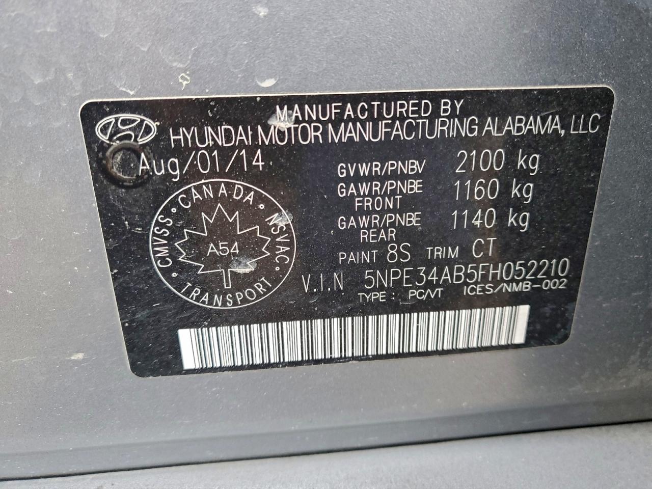 2015 HYUNDAI SONATA SPORT photo 12