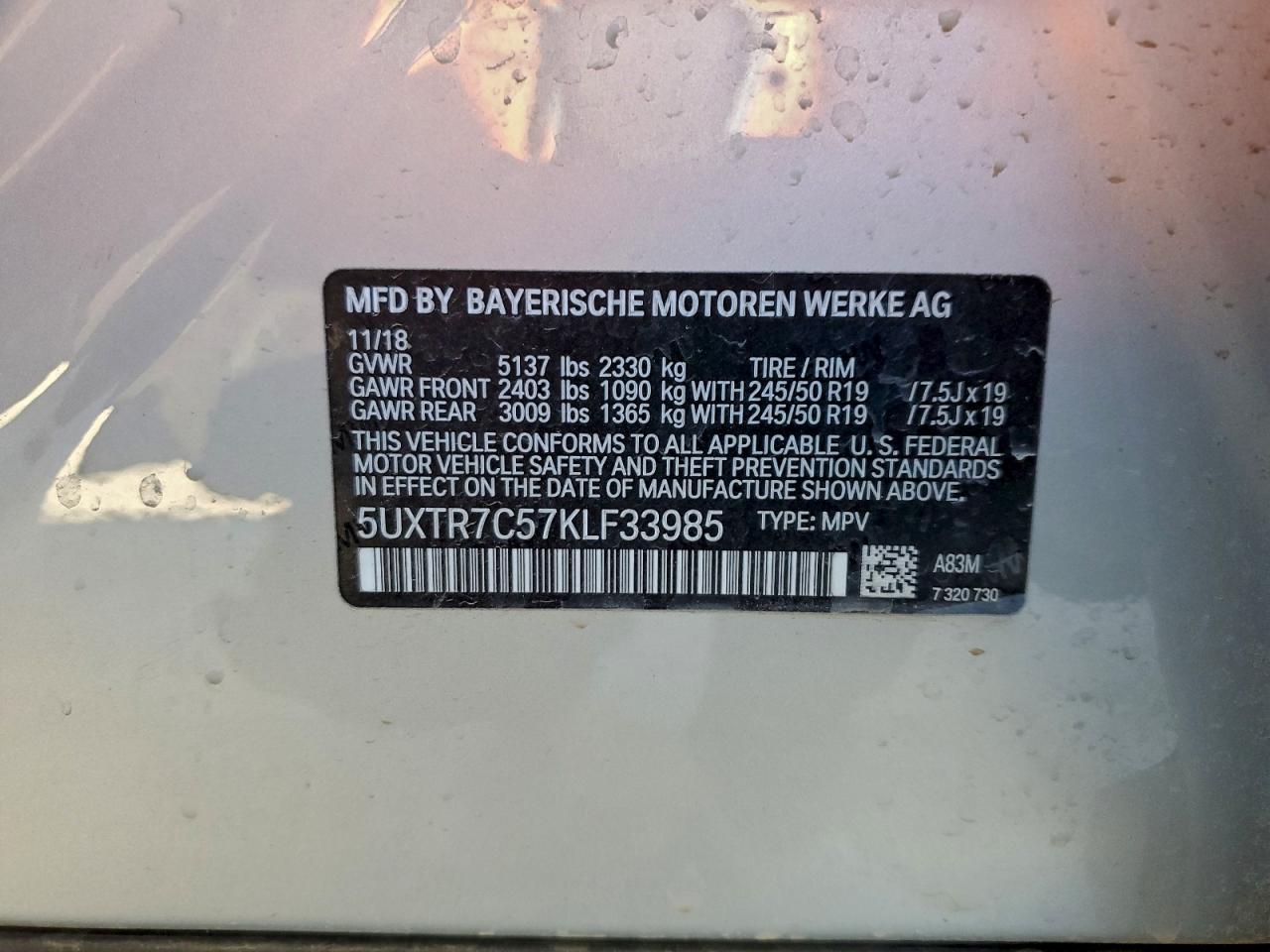 2019 BMW X3 SDRIVE30I photo 13
