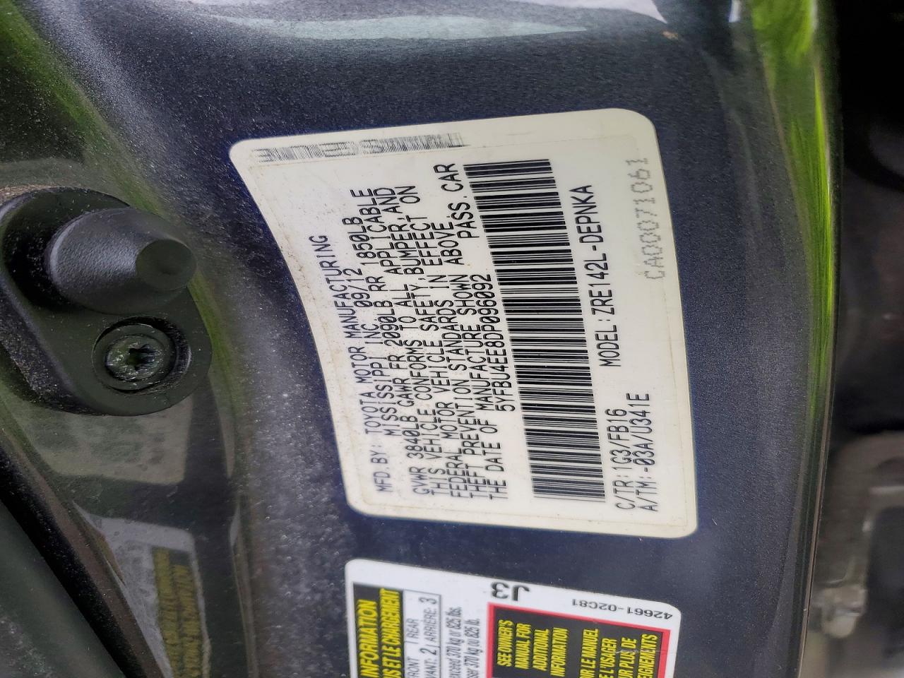 2013 TOYOTA COROLLA BASE photo 12