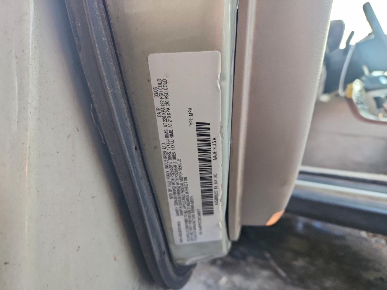 2006 SUBARU LEGACY OUTBACK 2.5I photo 12