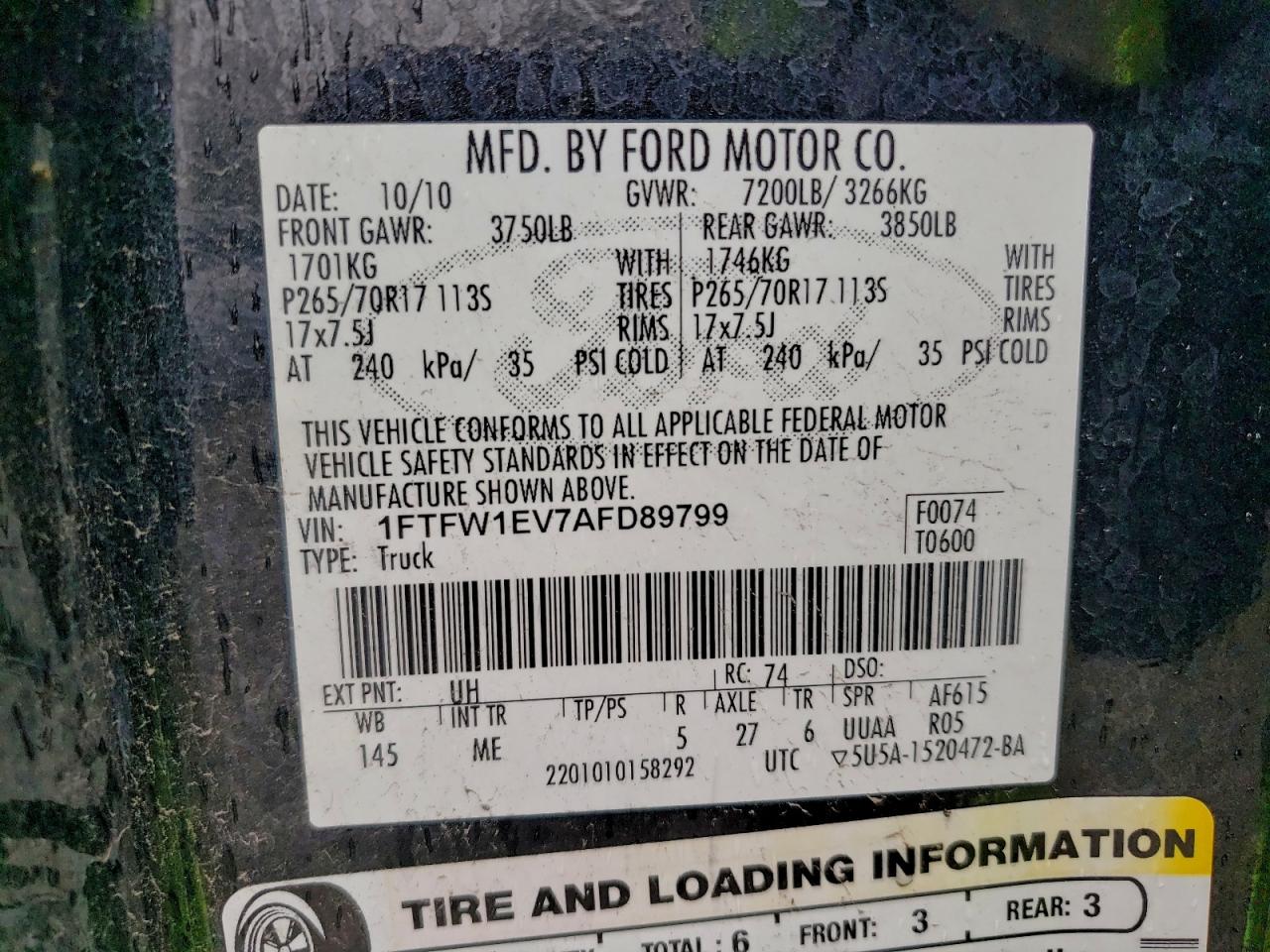 2010 FORD F150 SUPERCREW photo 12