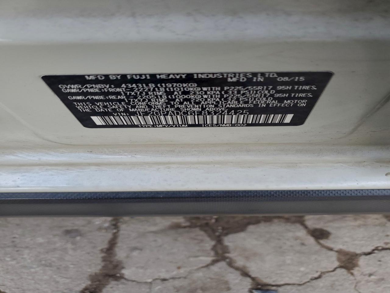 2015 SUBARU XV CROSSTREK 2.0 PREMIUM photo 12