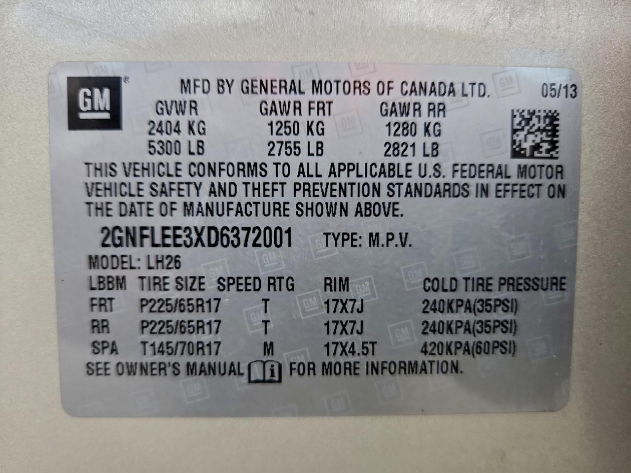 2013 CHEVROLET EQUINOX LT photo 13