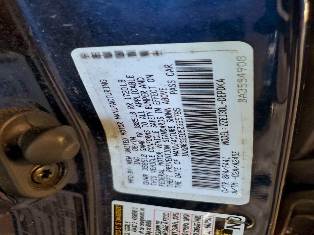 2005 TOYOTA COROLLA CE photo 12