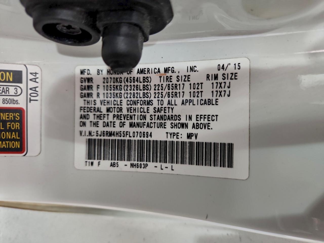 2015 HONDA CR-V EX photo 25