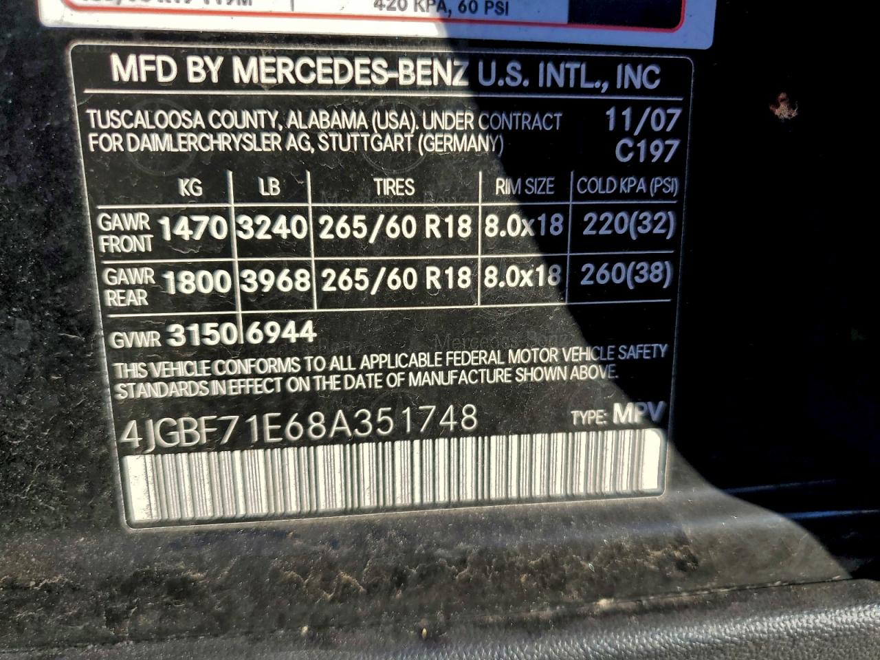 2008 MERCEDES-BENZ GL 450 4MATIC photo 13