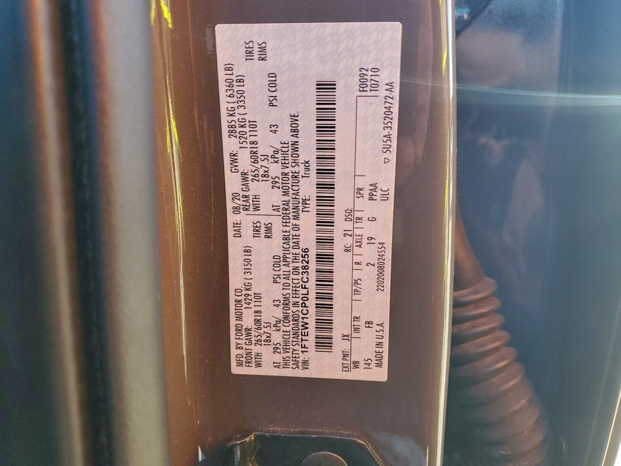 2020 FORD F150 SUPERCREW photo 12