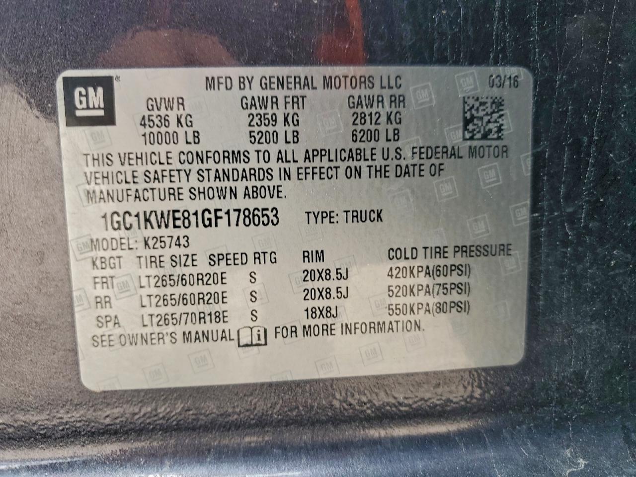 2016 CHEVROLET SILVERADO K2500 HEAVY DUTY LTZ photo 12