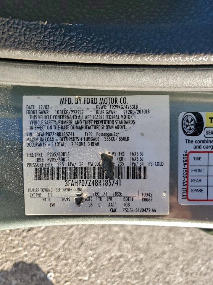 2008 FORD FUSION SE photo 12