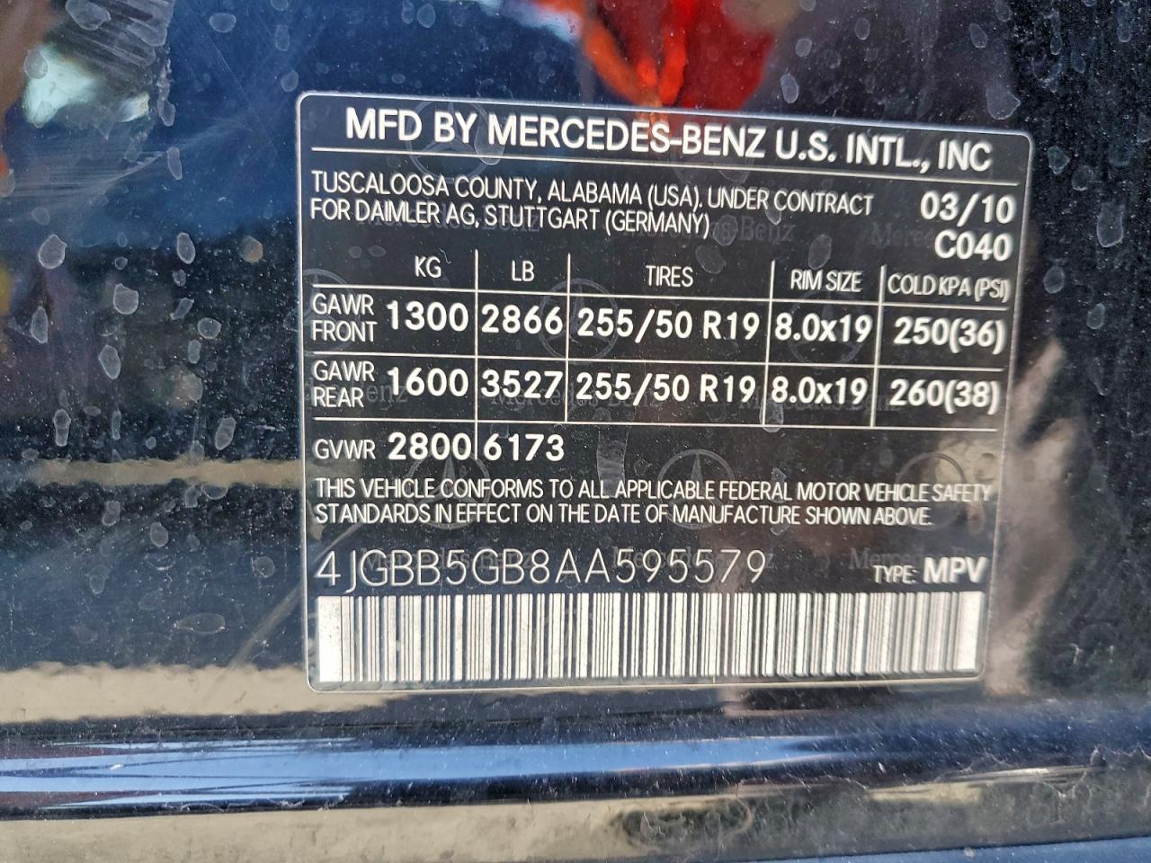 2010 MERCEDES-BENZ ML 350 photo 12