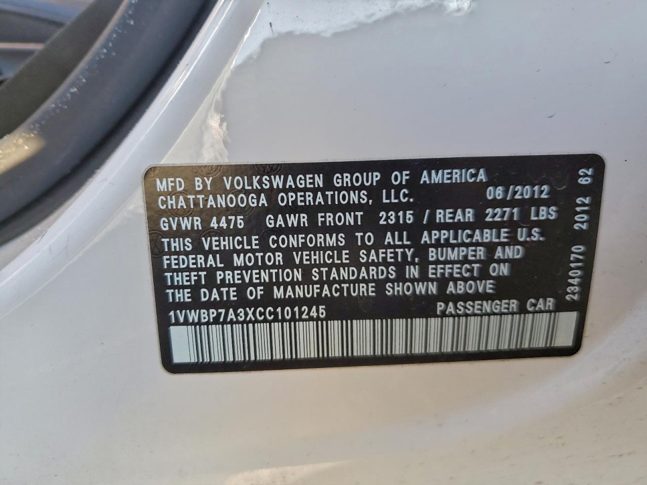 2012 VOLKSWAGEN PASSAT SE photo 23