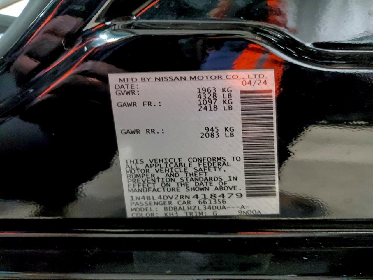 2024 NISSAN ALTIMA SV photo 23