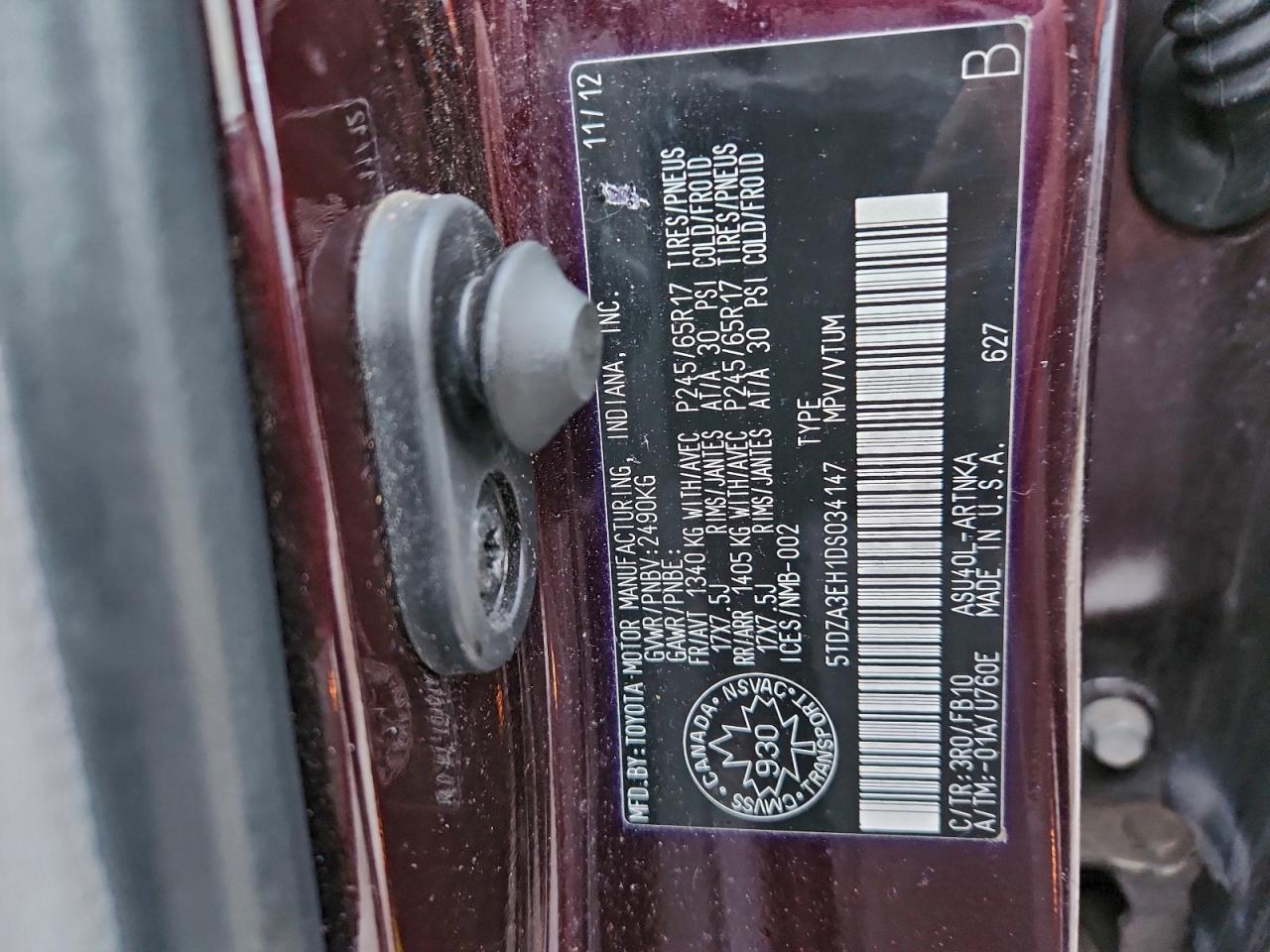 2013 TOYOTA HIGHLANDER BASE photo 13