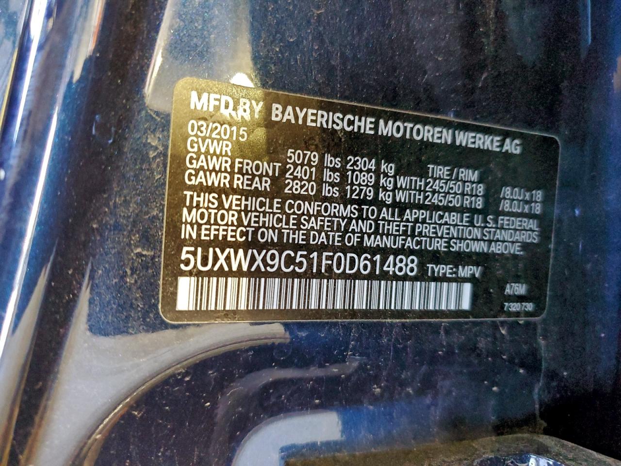 2015 BMW X3 XDRIVE28I photo 13