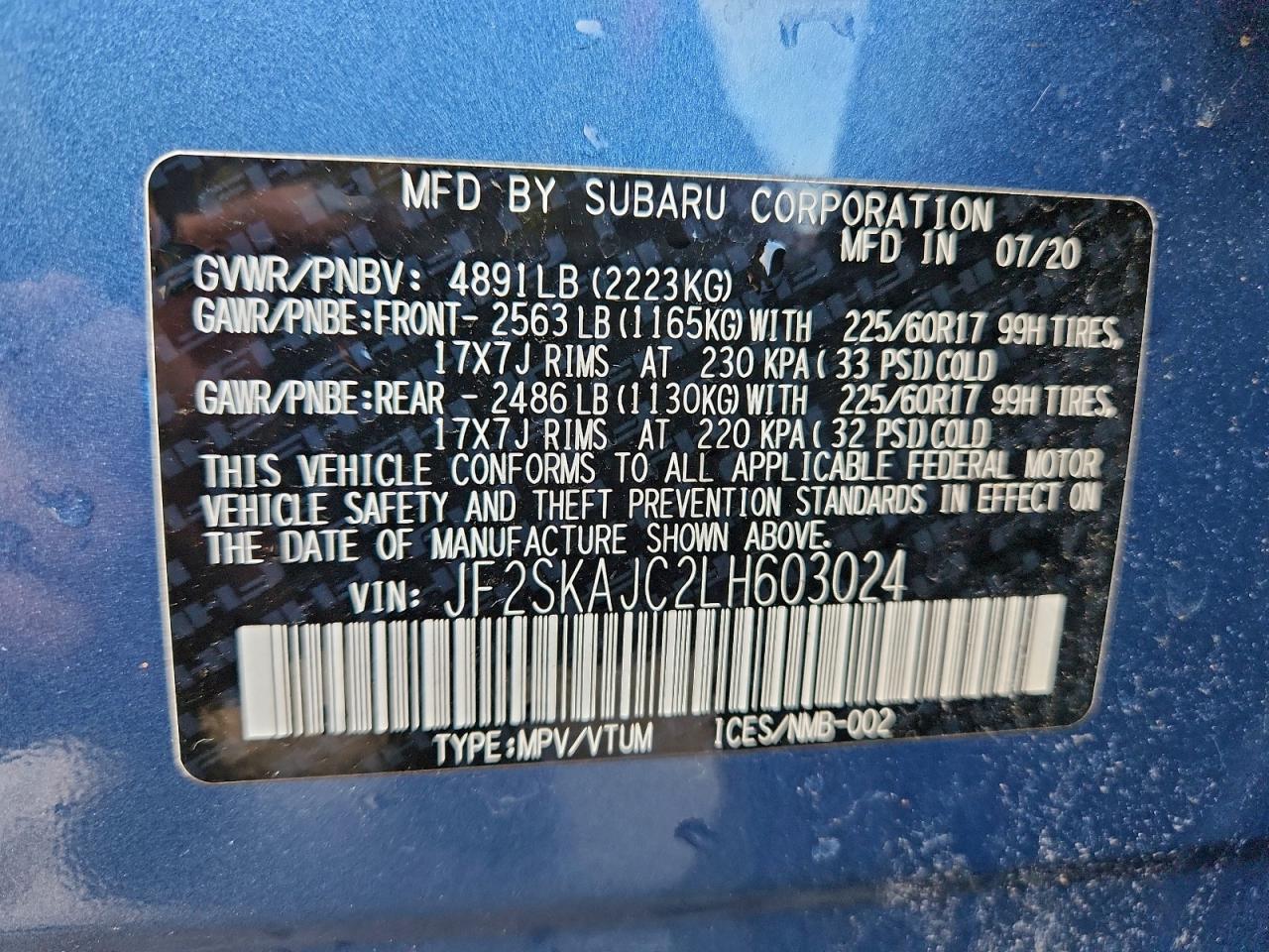 2020 SUBARU FORESTER PREMIUM photo 13