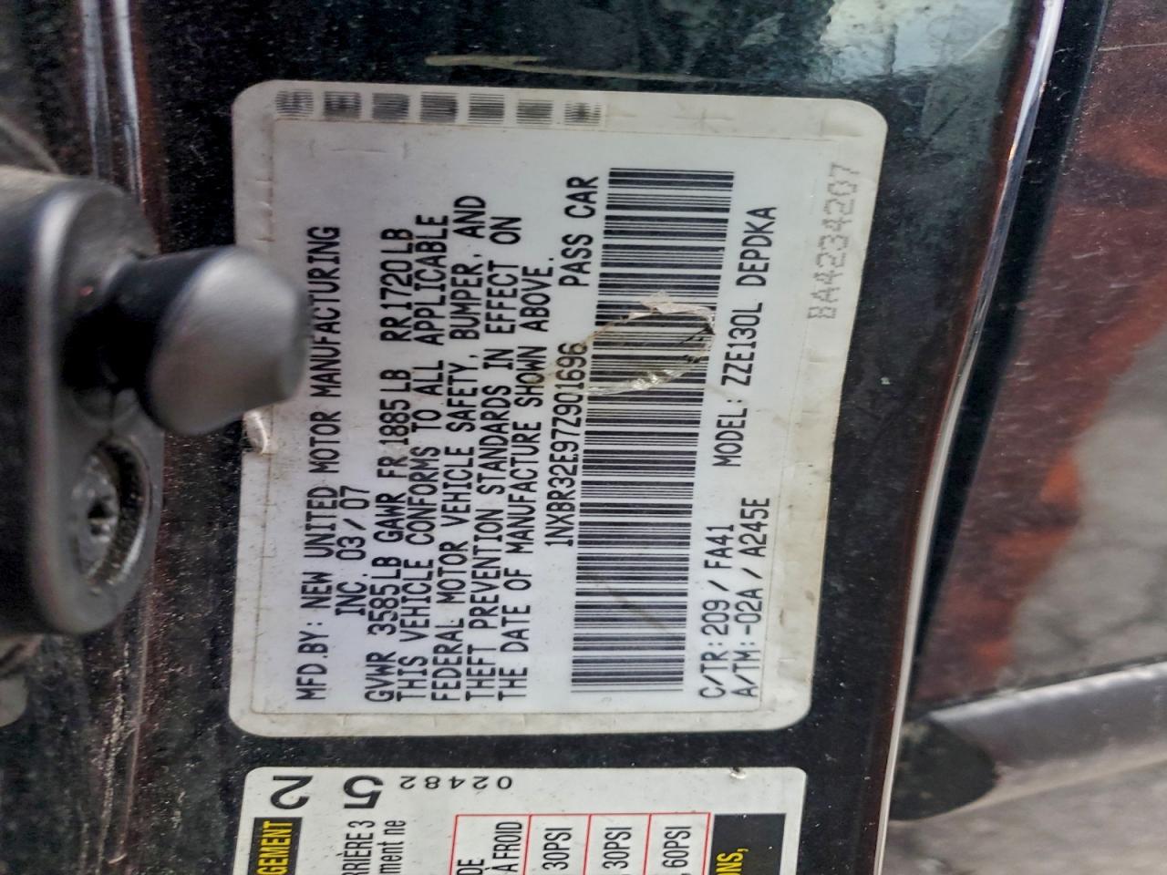 2007 TOYOTA COROLLA CE photo 12