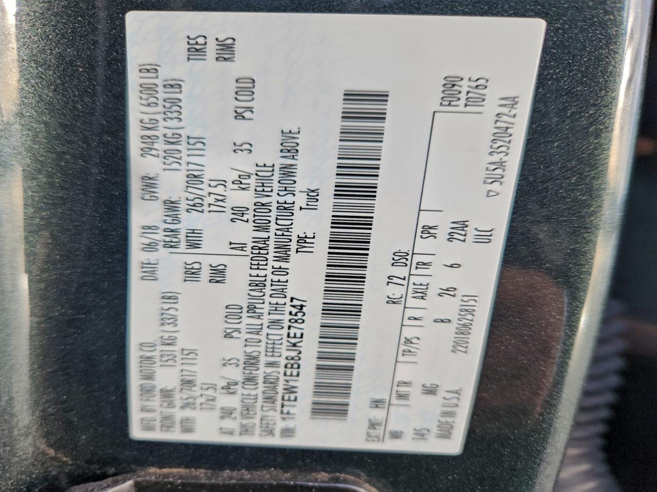 2018 FORD F150 SUPERCREW photo 12