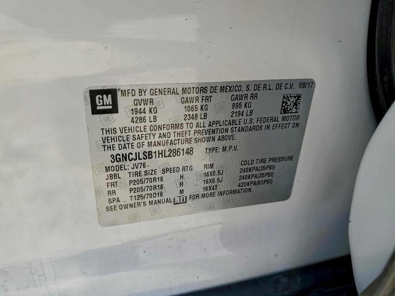 2017 CHEVROLET TRAX 1LT photo 12