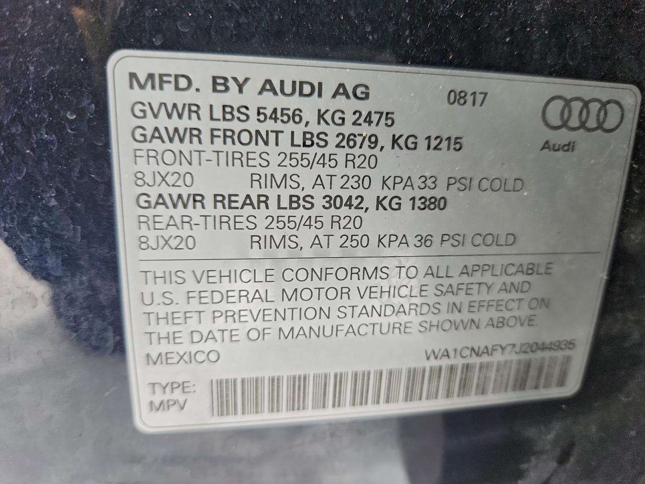 2018 AUDI Q5 PRESTIGE photo 12
