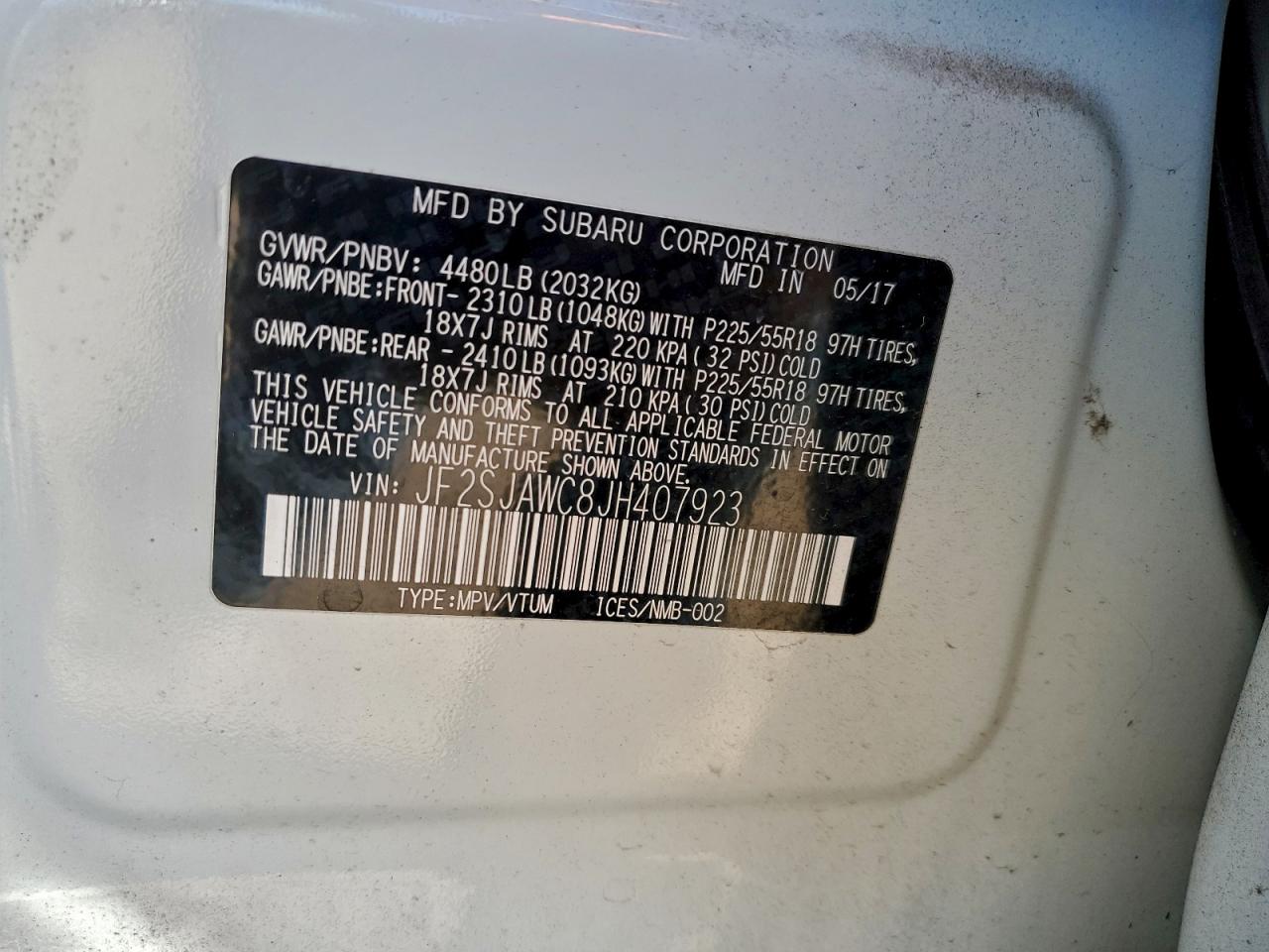2018 SUBARU FORESTER 2.5I TOURING photo 12
