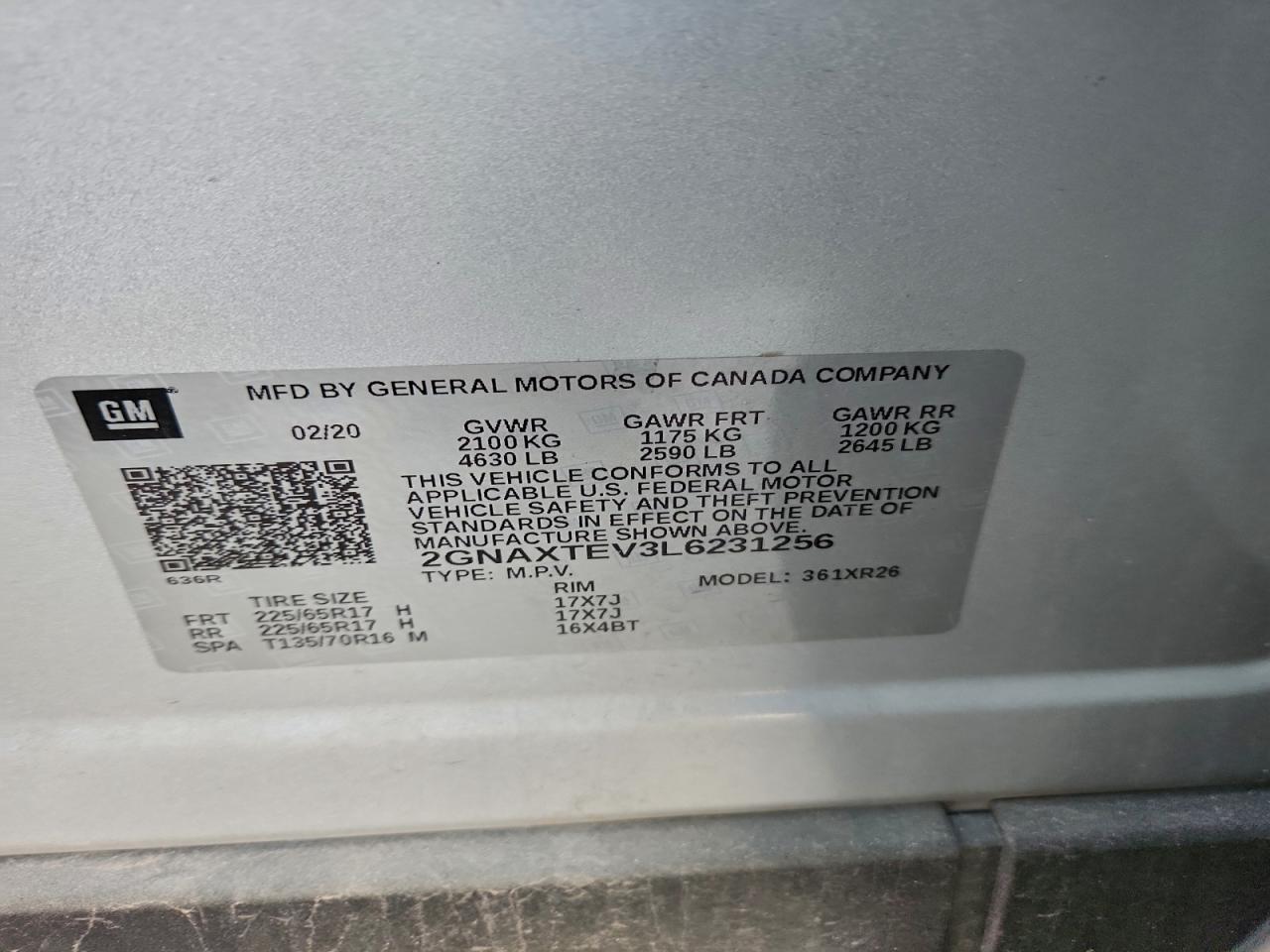 2020 CHEVROLET EQUINOX LT photo 34