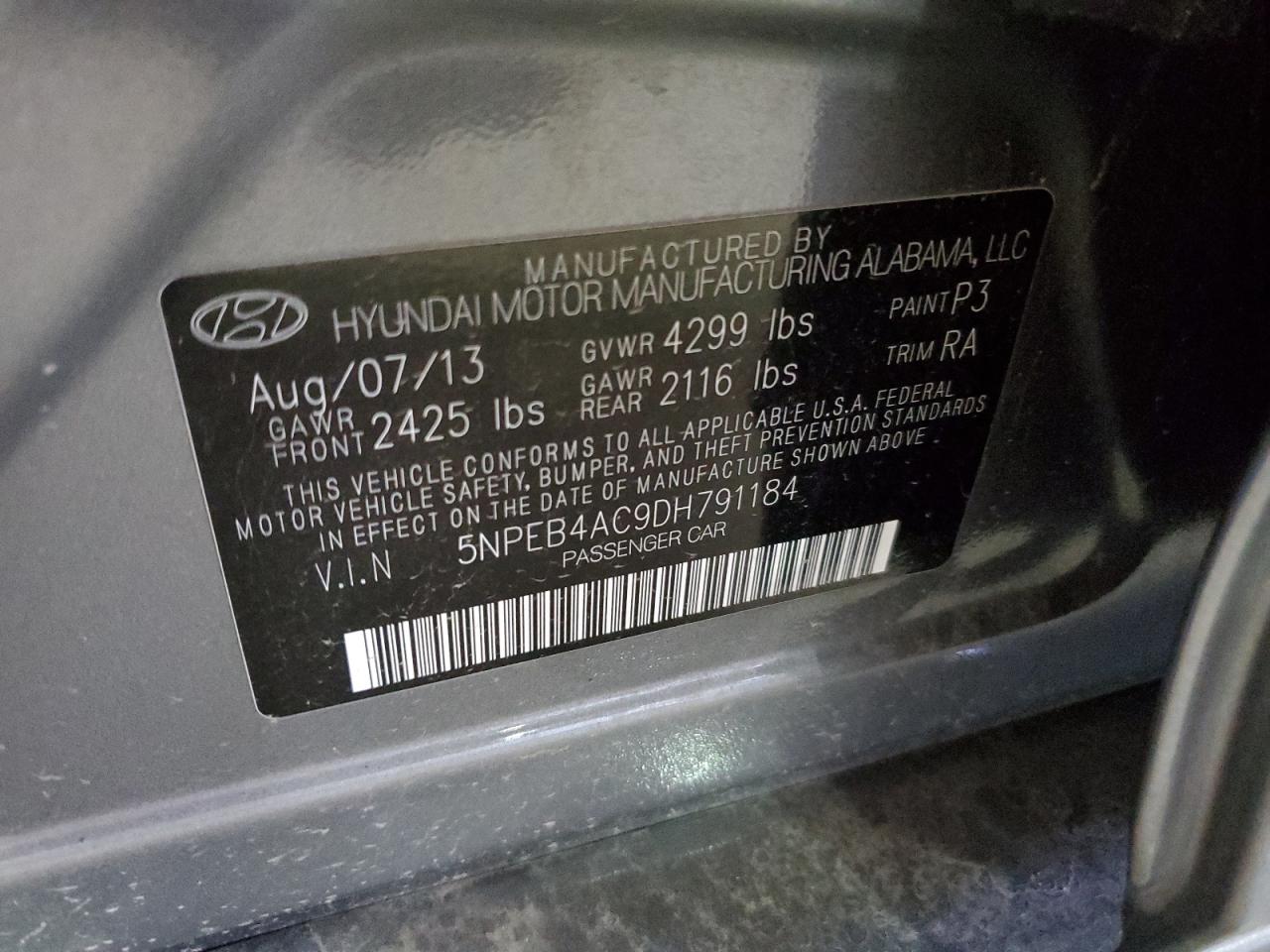 2013 HYUNDAI SONATA GLS photo 34