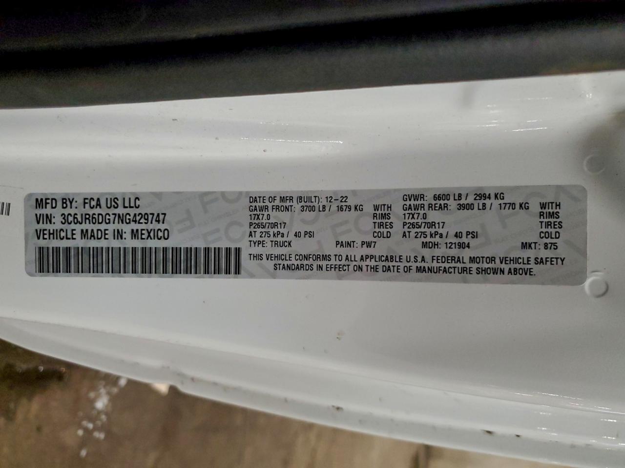 2022 RAM 1500 CLASSIC TRADESMAN photo 12