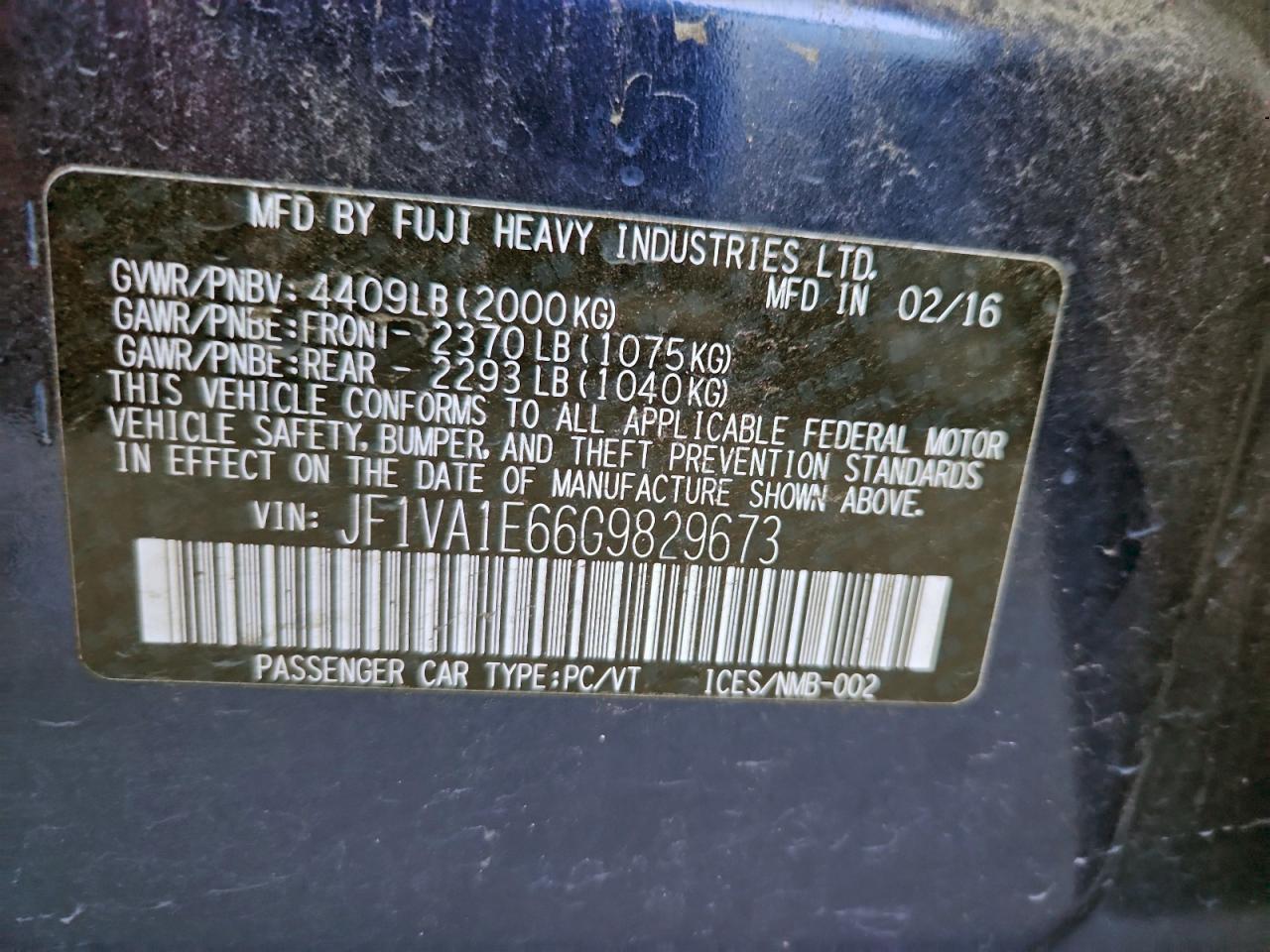 2016 SUBARU WRX PREMIUM photo 12