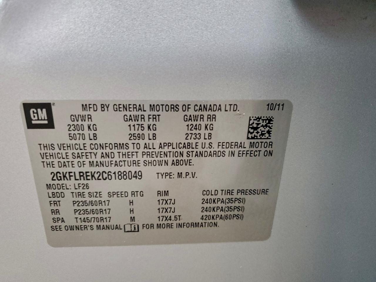 2012 GMC TERRAIN SLE photo 13