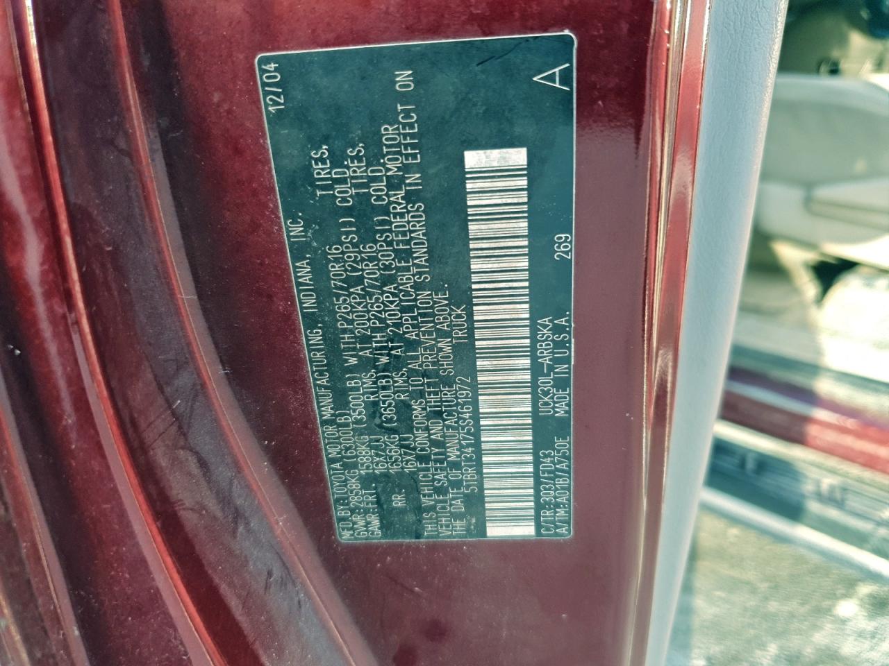 2005 TOYOTA TUNDRA ACCESS CAB SR5 photo 12