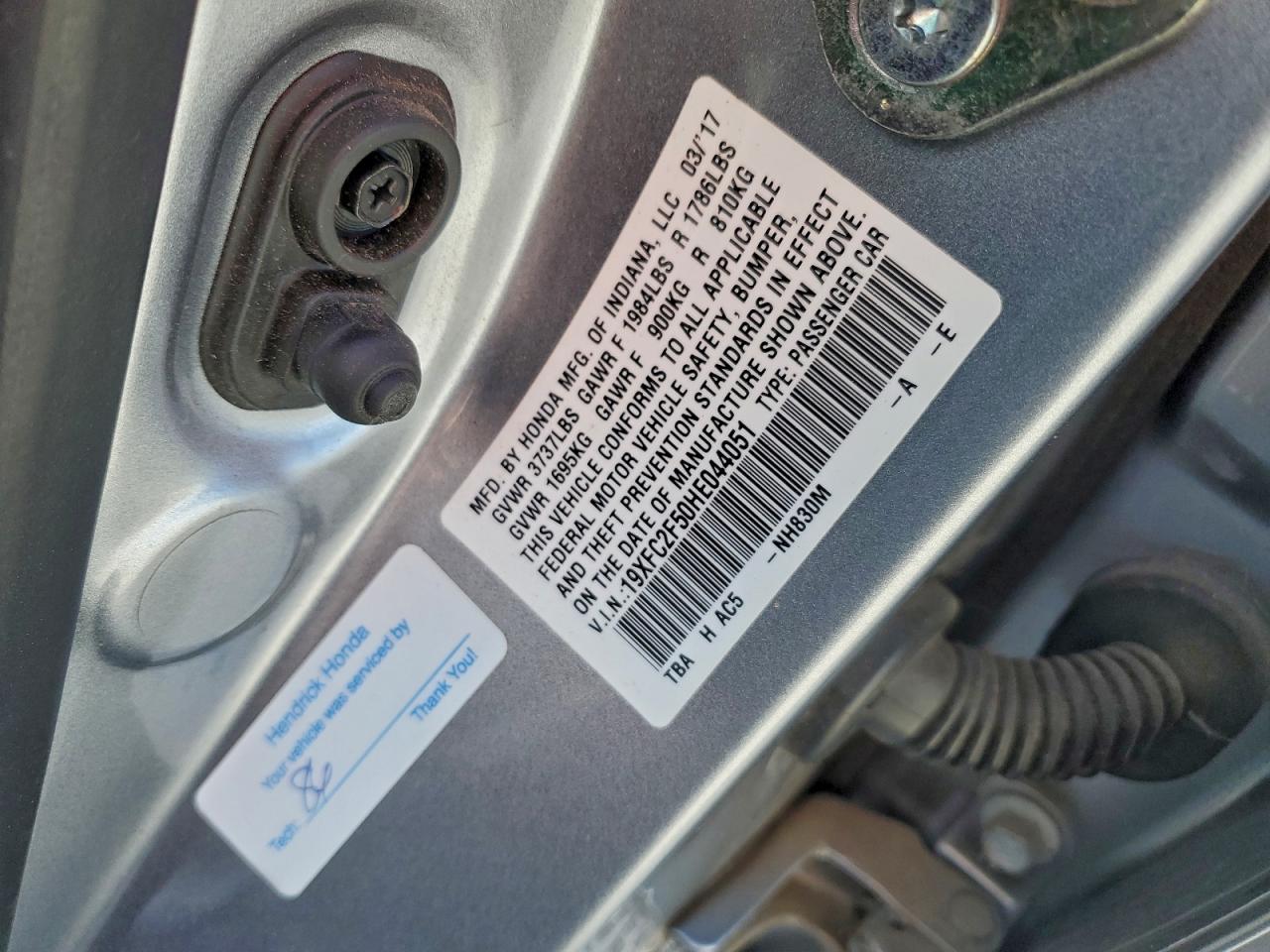 2017 HONDA CIVIC LX photo 12