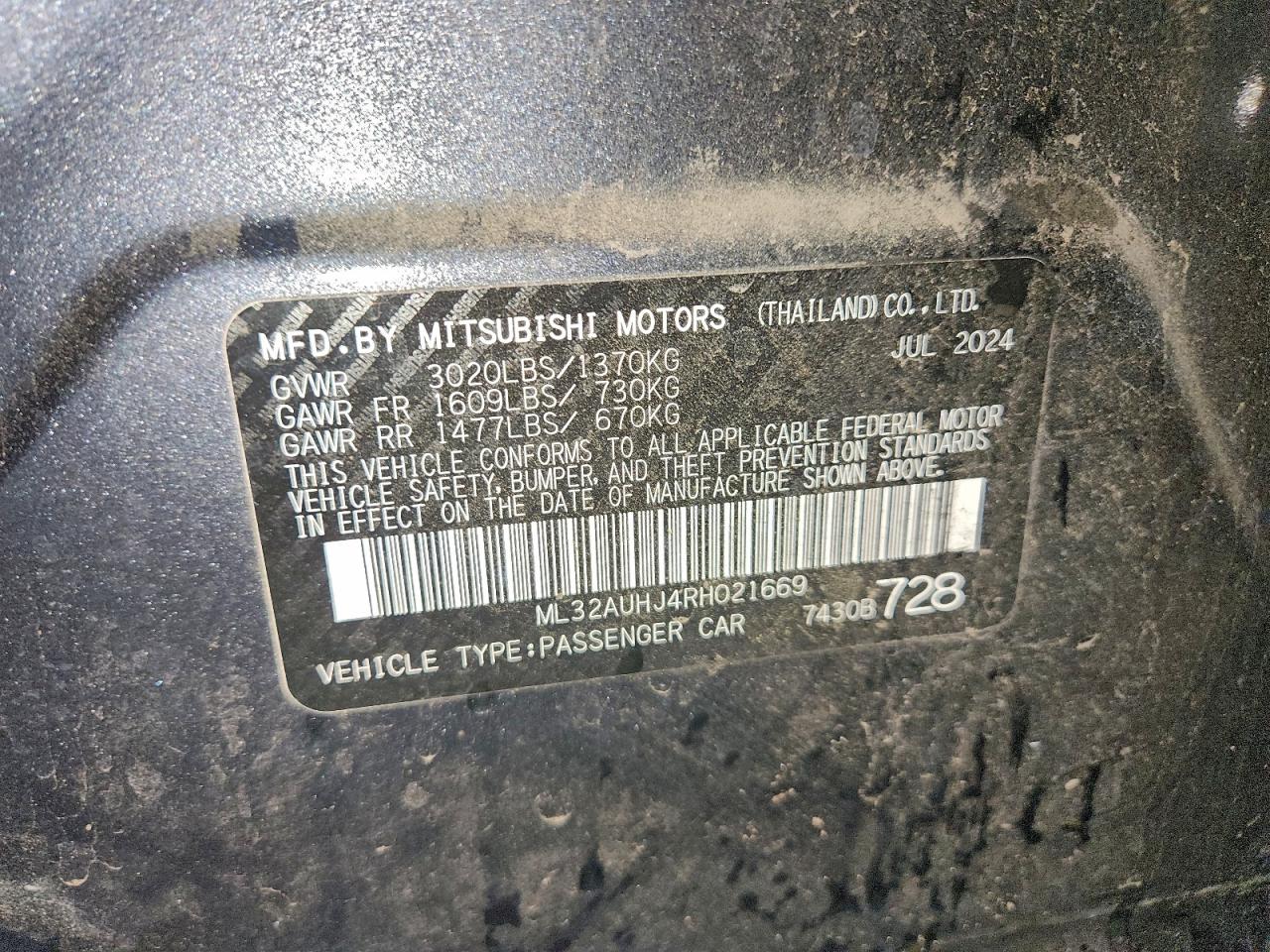 2024 MITSUBISHI MIRAGE ES photo 12