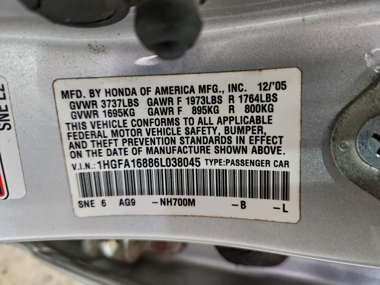 2006 HONDA CIVIC EX photo 12