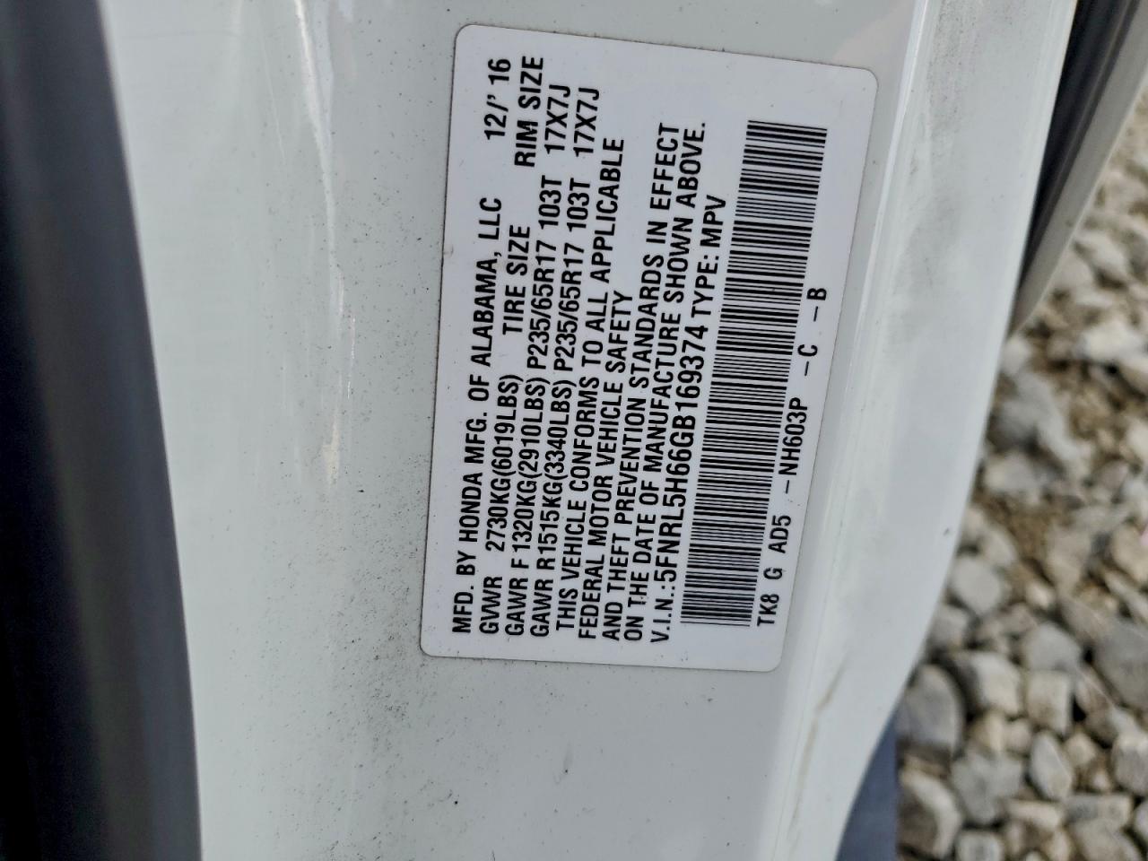 2016 HONDA ODYSSEY EXL photo 13